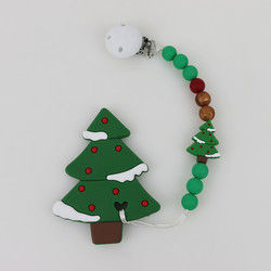 Arbre de Noël de silicone de DIY Teether, perles en caoutchouc molles sûres pour la dentition