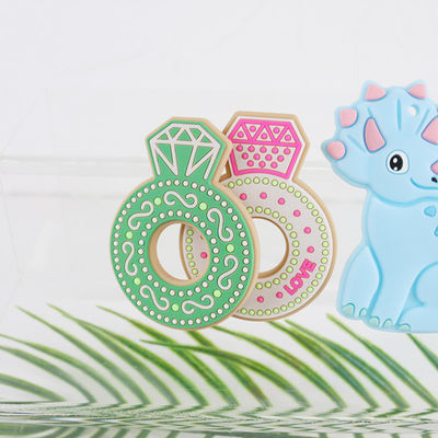 Bande dessinée Diamond Silicone Baby Teether, anneaux de dentition non toxiques de silicone