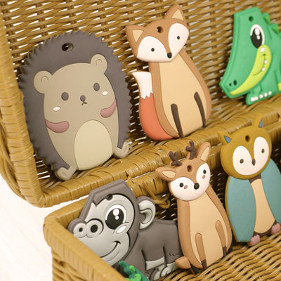 Anneau de dentition adapté aux besoins du client de bébé de silicone de logo masticable avec la forme de hibou de renard de vache