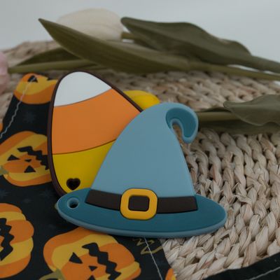 Silicone coloré Teether de Halloween avec la forme de bonbons au maïs à chapeau de sorcières