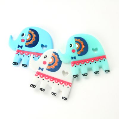 L'anneau de dentition BPA de bébé de silicone de catégorie comestible d'éléphant libèrent avec le logo de personnaliser