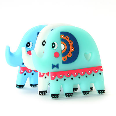 L'anneau de dentition BPA de bébé de silicone de catégorie comestible d'éléphant libèrent avec le logo de personnaliser