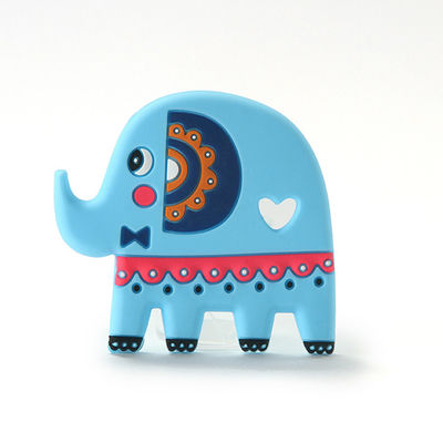 L'anneau de dentition BPA de bébé de silicone de catégorie comestible d'éléphant libèrent avec le logo de personnaliser