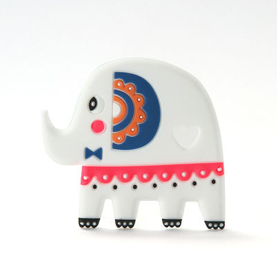 L'anneau de dentition BPA de bébé de silicone de catégorie comestible d'éléphant libèrent avec le logo de personnaliser