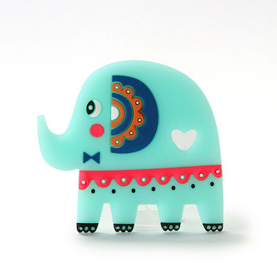 L'anneau de dentition BPA de bébé de silicone de catégorie comestible d'éléphant libèrent avec le logo de personnaliser