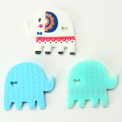 L'anneau de dentition BPA de bébé de silicone de catégorie comestible d'éléphant libèrent avec le logo de personnaliser