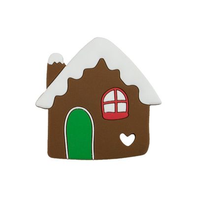 Silicone mou Teether de bonhomme en pain d'épice de Noël coloré pour la dentition de bébé