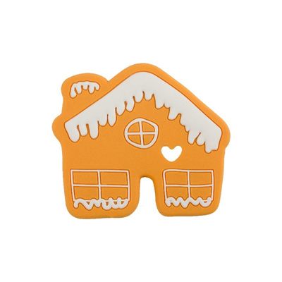 Silicone mou Teether de bonhomme en pain d'épice de Noël coloré pour la dentition de bébé