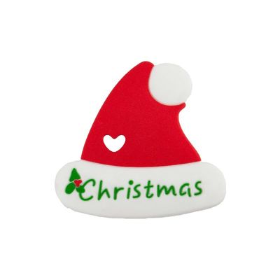 Silicone mou Teether de bonhomme en pain d'épice de Noël coloré pour la dentition de bébé