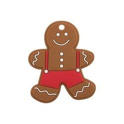 Silicone mou Teether de bonhomme en pain d'épice de Noël coloré pour la dentition de bébé