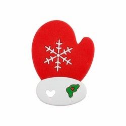 Silicone mou Teether de bonhomme en pain d'épice de Noël coloré pour la dentition de bébé