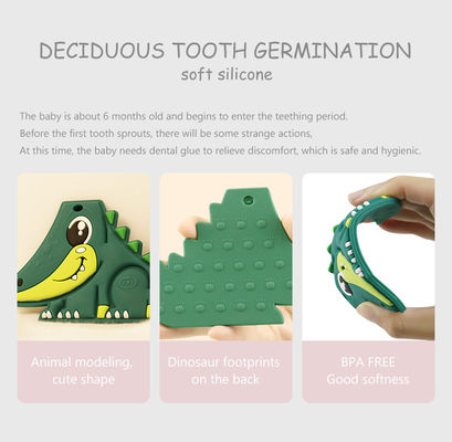 Dentition apaisante de Toy Teether Cartoon Pattern For de bébé de silicone de catégorie comestible