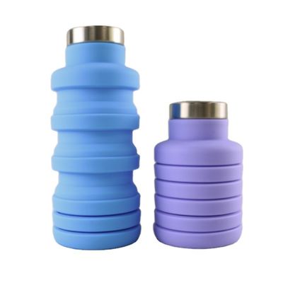Logo Silicone Water Bottle Foldable fait sur commande pour le transport extérieur
