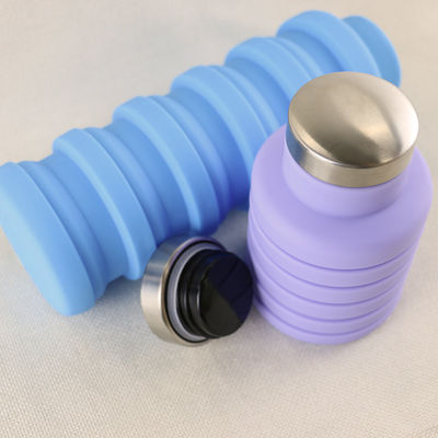 Logo Silicone Water Bottle Foldable fait sur commande pour le transport extérieur