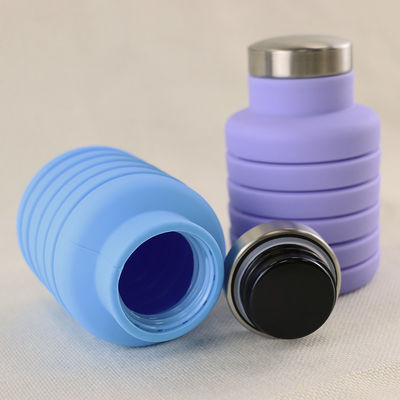 Logo Silicone Water Bottle Foldable fait sur commande pour le transport extérieur