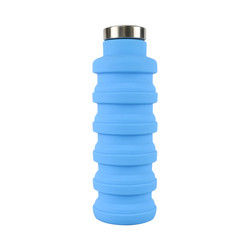 Logo Silicone Water Bottle Foldable fait sur commande pour le transport extérieur