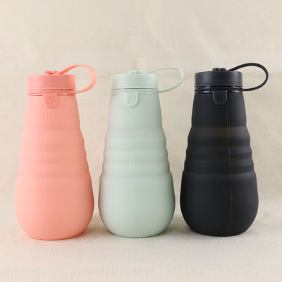 Bouteille potable BPA de silicone pliable étanche libre pour le camping de voyage