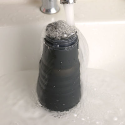 Bouteille potable BPA de silicone pliable étanche libre pour le camping de voyage