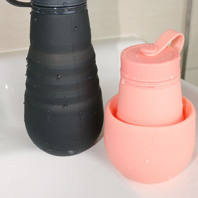 Bouteille potable BPA de silicone pliable étanche libre pour le camping de voyage
