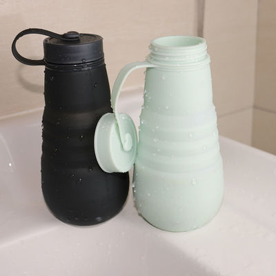 Bouteille potable BPA de silicone pliable étanche libre pour le camping de voyage