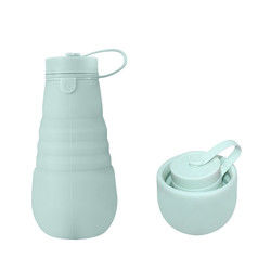 Bouteille potable BPA de silicone pliable étanche libre pour le camping de voyage