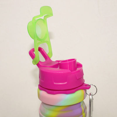 Bouteille d'eau pliante libre de silicone de BPA pour la capacité du sport en plein air 500ml