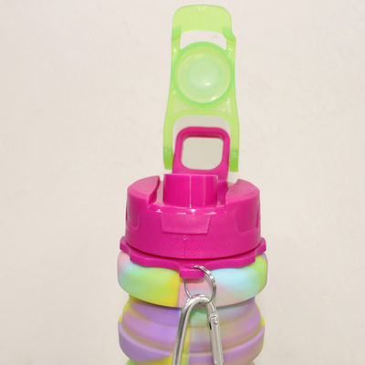 Bouteille d'eau pliante libre de silicone de BPA pour la capacité du sport en plein air 500ml