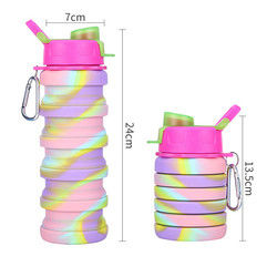 Bouteille d'eau pliante libre de silicone de BPA pour la capacité du sport en plein air 500ml