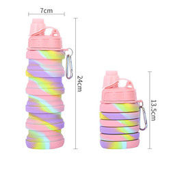 Bouteille d'eau pliante libre de silicone de BPA pour la capacité du sport en plein air 500ml