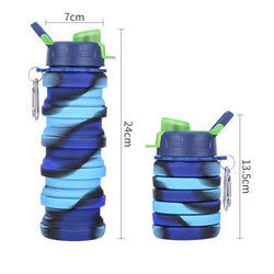 Bouteille d'eau pliante libre de silicone de BPA pour la capacité du sport en plein air 500ml