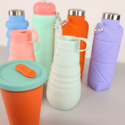 Bouteille extérieure de boissons de silicone, bouteille d'eau pliante pour le camping
