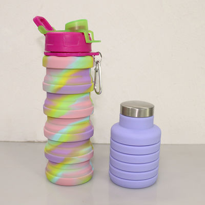 bouteille d'eau écologique du silicone 500ml pour le boire de voyage de sport