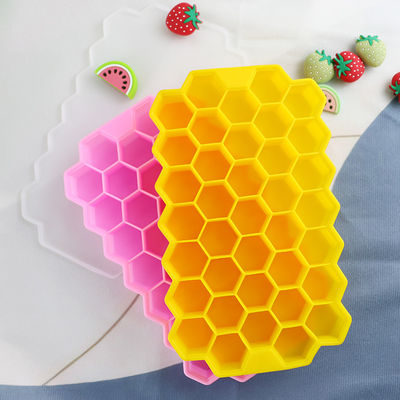 Moule libre de glaçon de nid d'abeilles de BPA, plateaux en caoutchouc de glaçon de catégorie comestible