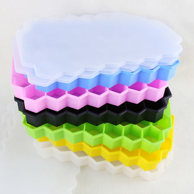 OEM en caoutchouc mol libre de Tray With Lid Honeycomb Shape de glaçon de PVC