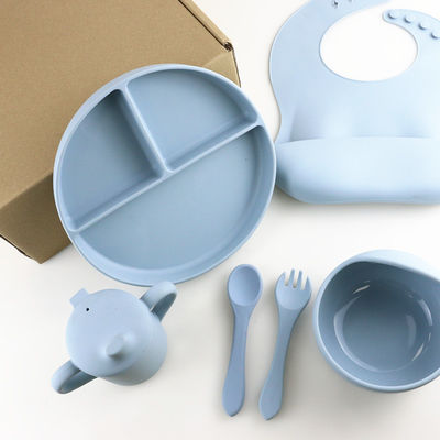 Silicone de position défensive de BPA dinant l'ensemble, la cuvette de silicone et l'OEM d'ensemble de cuillère