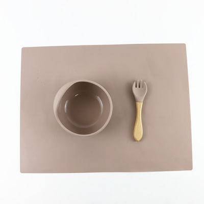 Non cuvette imperméable de bébé de silicone de glissement réglée avec le logo adapté aux besoins du client