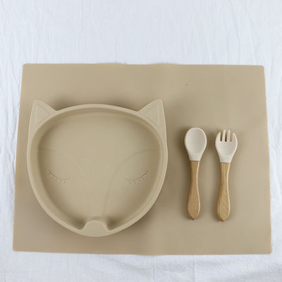 L'ensemble de vaisselle de silicone de catégorie comestible, aspiration de silicone a divisé le plat imperméable