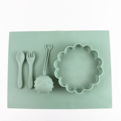 L'ensemble de vaisselle de silicone de catégorie comestible, aspiration de silicone a divisé le plat imperméable