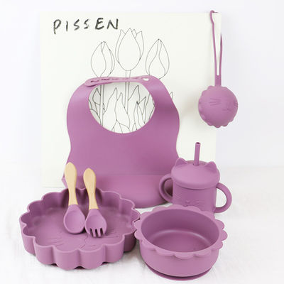 ensemble de alimentation de bébé de silicone des PCs 1Set 8 couleur viable de Pantone