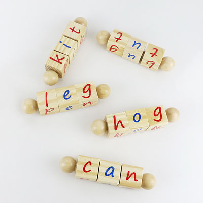 Blocs en bois de jouets d'enfants d'alphabet pour l'enseignement de jardin d'enfants de Montessori