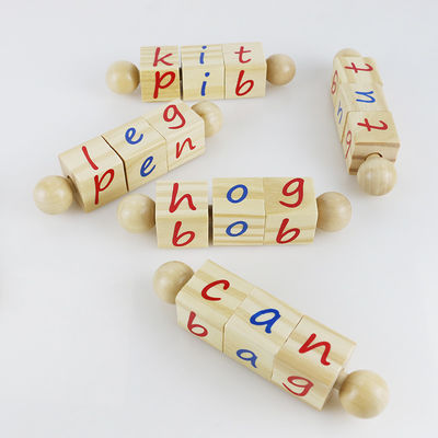 Blocs en bois de jouets d'enfants d'alphabet pour l'enseignement de jardin d'enfants de Montessori