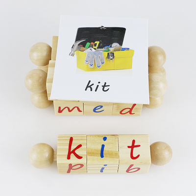 Blocs en bois de jouets d'enfants d'alphabet pour l'enseignement de jardin d'enfants de Montessori