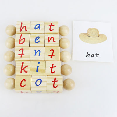 Blocs en bois de jouets d'enfants d'alphabet pour l'enseignement de jardin d'enfants de Montessori