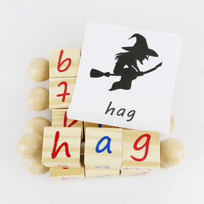 Blocs en bois de jouets d'enfants d'alphabet pour l'enseignement de jardin d'enfants de Montessori
