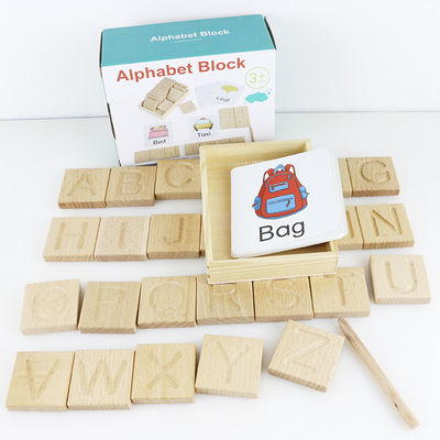 26 jouets en bois d'enfants de lettres d'alphabet éducatifs pour des étudiants d'enfants