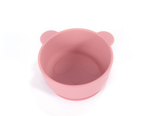 Cute dessin animé Ours de conception de la forme de bébé Panda silicone bocal d'alimentation sans goût avec logo personnaliser