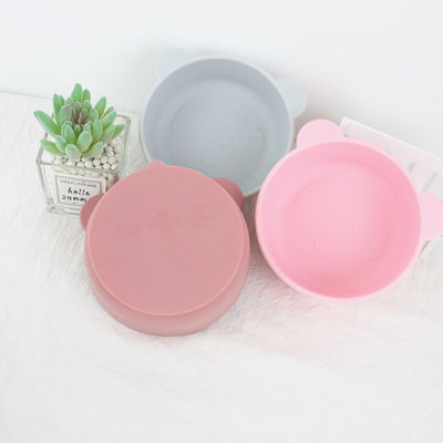 Cute dessin animé Ours de conception de la forme de bébé Panda silicone bocal d'alimentation sans goût avec logo personnaliser