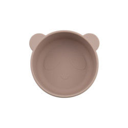 Cute dessin animé Ours de conception de la forme de bébé Panda silicone bocal d'alimentation sans goût avec logo personnaliser
