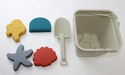 Jouet de flottement de sable de 6 de morceau de silicone de plage de Toy Set Bucket Colorful For de l'eau de divertissement de silicone étoiles de mer de moules