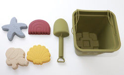 Jouet de flottement de sable de 6 de morceau de silicone de plage de Toy Set Bucket Colorful For de l'eau de divertissement de silicone étoiles de mer de moules